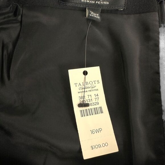 Talbots Black Straight Skirt size 16WP Lined NEW - Picture 4 of 6